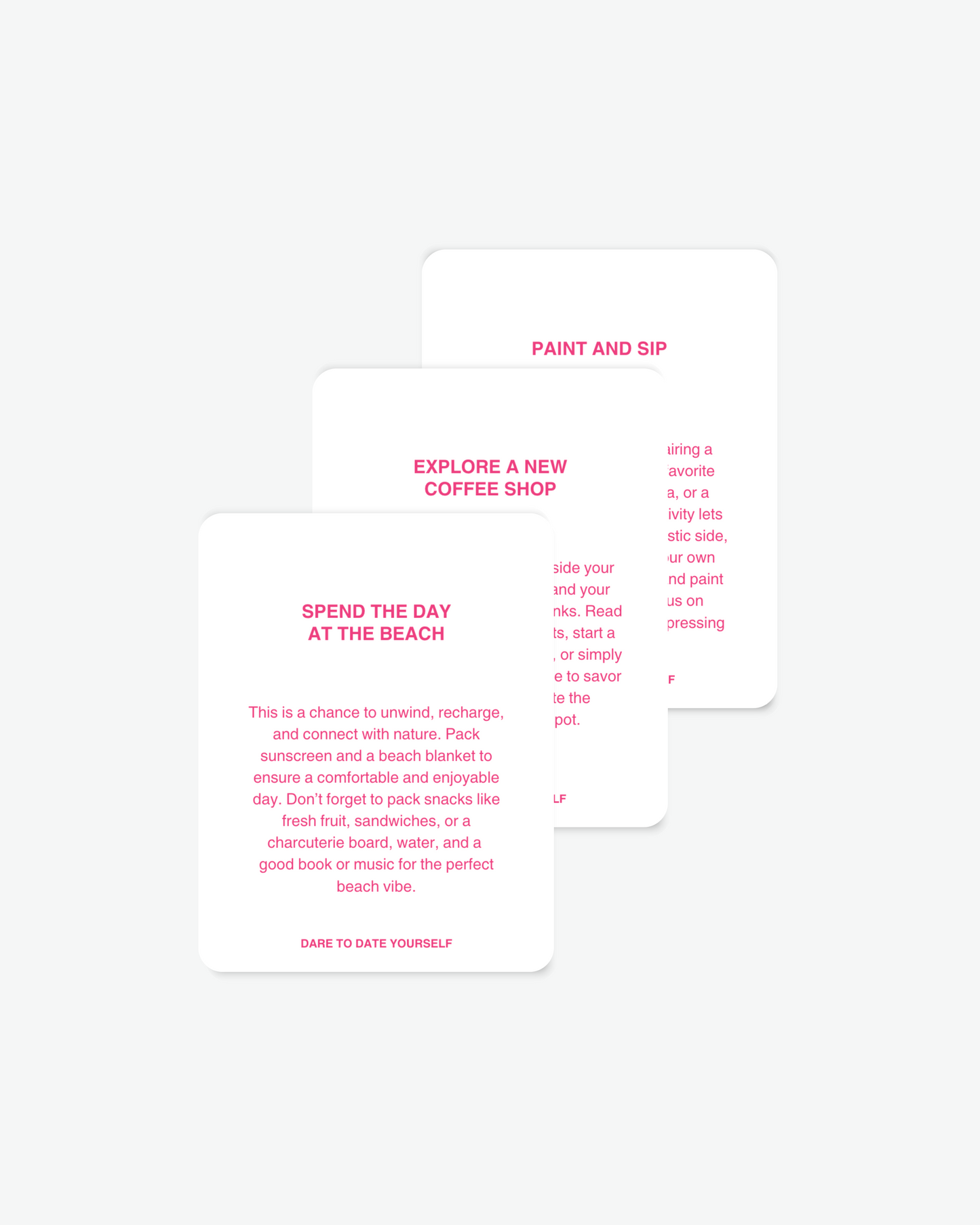 Solo Date Cards